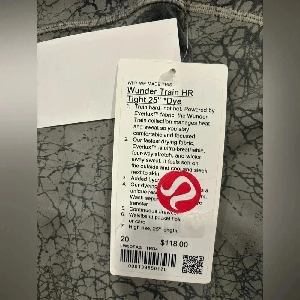 Lululemon Wunder Train HR Tight 25” Dye Size 20